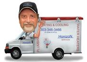 Caricature personnalisée à partir d'une photo pour un cadeau de chauffeur de camion