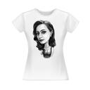Impression de caricature féminine sur t-shirt