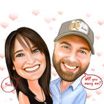Custom Couple Proposal Caricature Gift from Photos