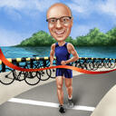 Karikatura běžeckého maratonu