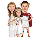 Caricature de famille en pied à partir de photos