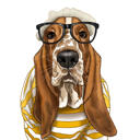 Caricatura de cão Basset Hound