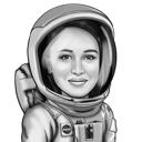 Astronaudi karikatuur: kohandatud kosmosepiloodi kingitus