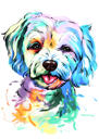 Retrato de perro en acuarela pastel