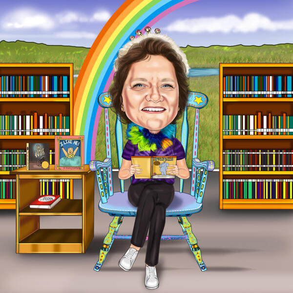 Elementary School Librarian Cartoon