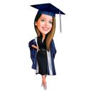 Caricatura de regalo de graduación de cuerpo entero a partir de una foto
