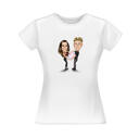 Couple personnalisé dans la caricature d'amour de photos cadeau sur T-Shirt