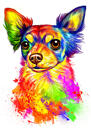 Chihuahua-waterverfportret van foto's in artistieke stijl