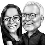 Portret de desene animate cuplu de părinți