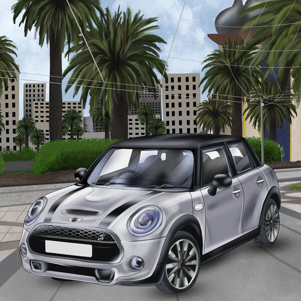 Mini Cooper Road with Background