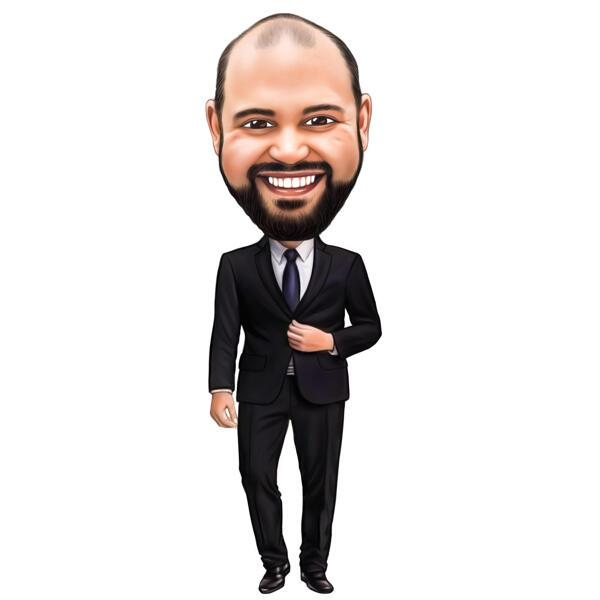 Gentleman Portrait in Full Body Colored Style from Photo