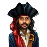 Pirátská karikatura pro fanoušky Pirátů z Karibiku