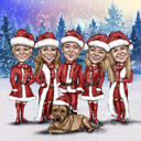 Christmas Santa Cartoon Portrait Corporate Gift