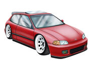 Red Car Drawing from Photo