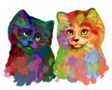 Arte de gato: pintura de gato em aquarela personalizada