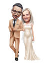 Caricatura de aniversario de bodas con texto