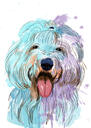 Beautiful Head and Shoulders Bolognese Dog Artist's Impression Portrait from Photos