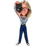 Female Photographer Caricature