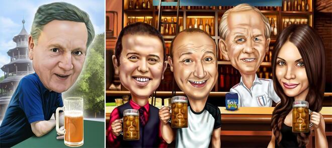 caricatura de cerveza