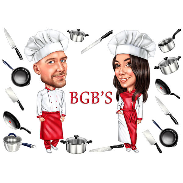 Мультяшный логотип шеф-повара: индивидуальный рисунок для любителей кулинарии