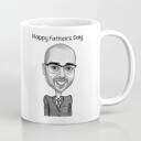 Man Portrait Cartoon in Black and White Style from Photos - Caricature Mug Gift