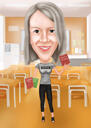 Učitel matematiky portrét házení papíru