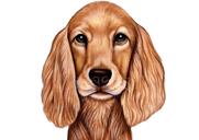 Caricature canine personnalisée dans un style de couleur à partir de photos pour un cadeau pour les amoureux des chiens