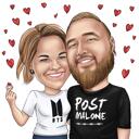 Couple Caricature Drawing from Photo