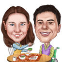 Restaurant Caricature: Exaggerated Style