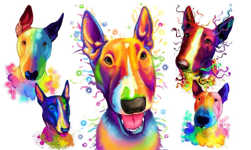 Bullterrieri karikatyyri