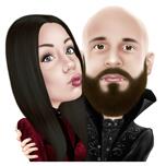 Caricatura personalizada de casal para Halloween