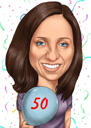 Caricatura esagerata, regalo per il 50° compleanno