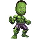 Green Man Superhero Caricature