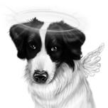 Ritratto commemorativo del cane in bianco e nero