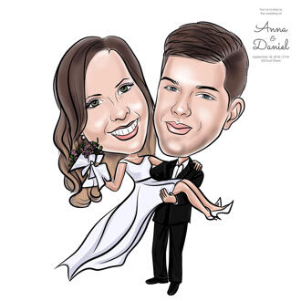 Wedding Caricatures Hand-Drawn from Photos