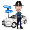Regalo de caricatura de oficial de policía jubilado