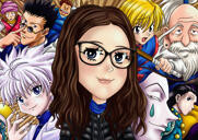 Dessin animé avec fond d'anime