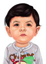 Handgezeichnetes Krümel-Baby-Karikatur-Porträt vom Foto im Farbstil