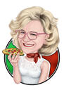 Diseño de logotipo de empresa de caricatura de dibujos animados personalizados de Pizza Girl a partir de fotos