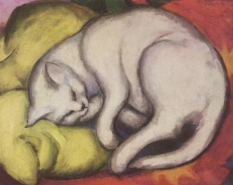 19. "El gato blanco" de Franz Marc (1912)-0