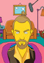 Yellow Face Cartoon with Background