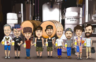 Caricatura dello sposo con hobby personali