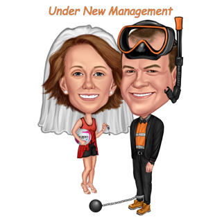 Funny Couple Drawing - Under New Management