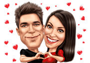 Exaggerated Couple Caricature