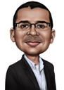 Head and Shoulders Insurance Salesperson Cartoon Portrait from Photos