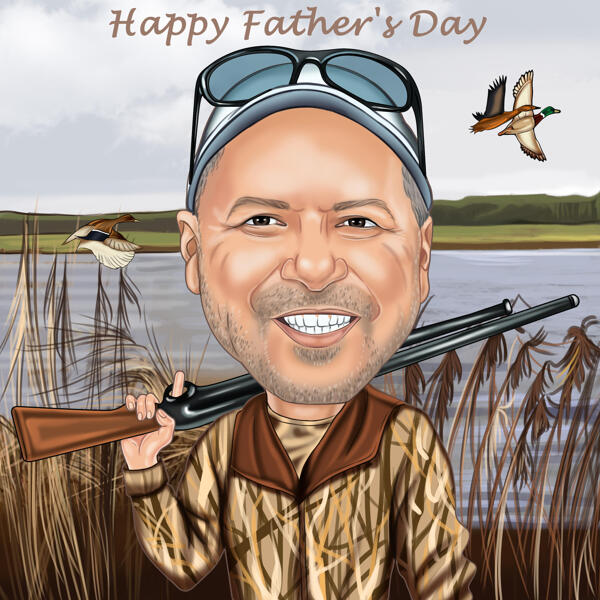 Desen caricatural Hunter – Cadou de Ziua Tatălui