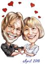 Caricatură de cuplu din fotografii pentru cadou de aniversare