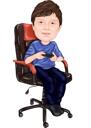 Custom Gamer Colored Caricature in Gaming Headset from Photo