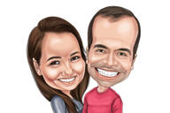 Caricatures de couples drôles dans un style exagéré