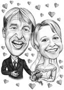 Indisches+Hochzeitspaar-Cartoon-Portr%C3%A4t